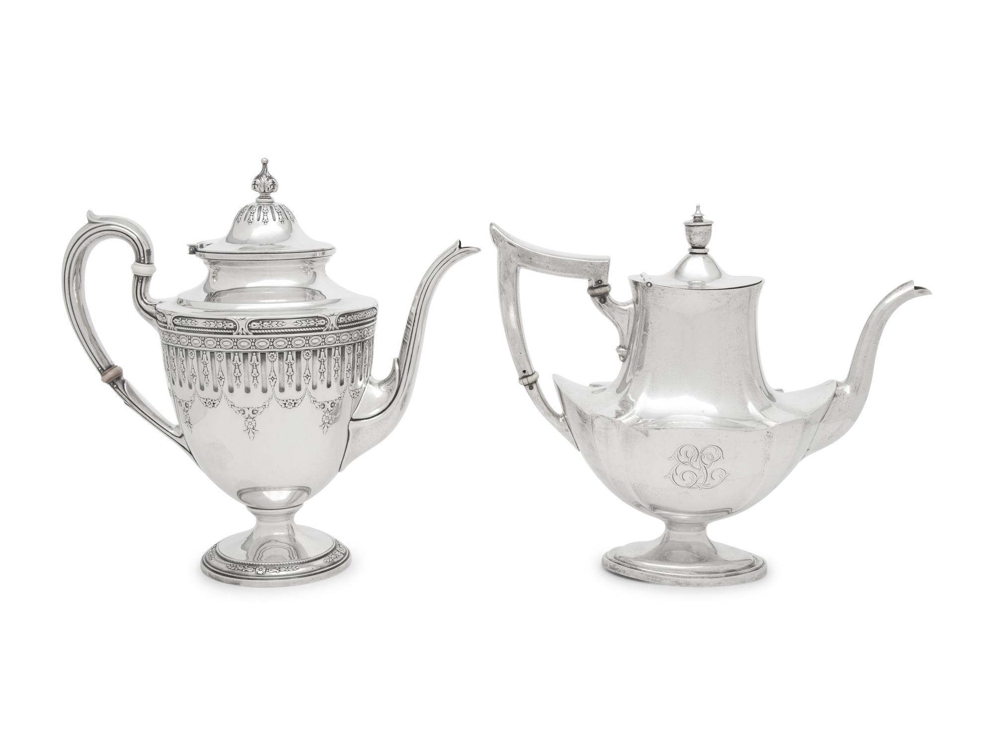 Two American Silver Coffee Pots