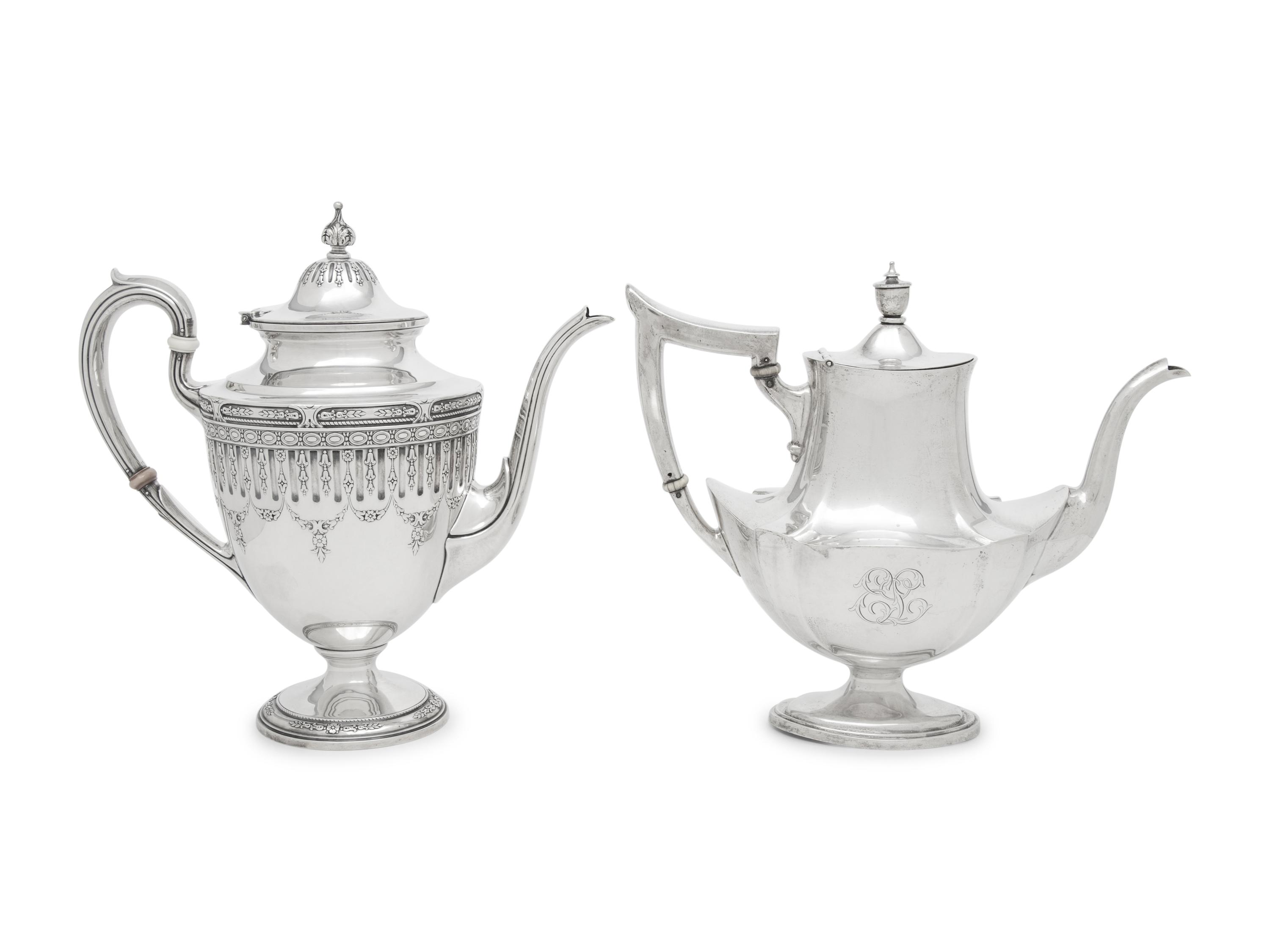 Two American Silver Coffee Pots