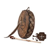 Painted Hide Drum, and Beater