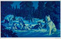 Two Siberian Husky Prints Larger: 19 1/2 x 31 1/2 inches.