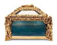A Baroque Style Carved Giltwood Table Vitrine