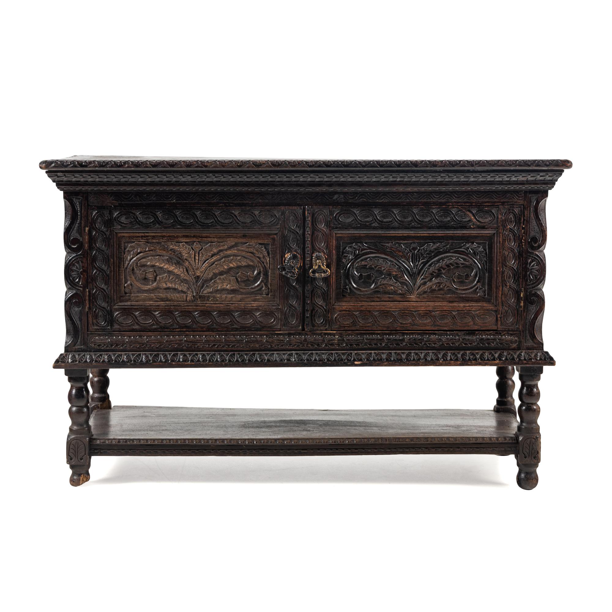 A Jacobean Revival Oak Sideboard