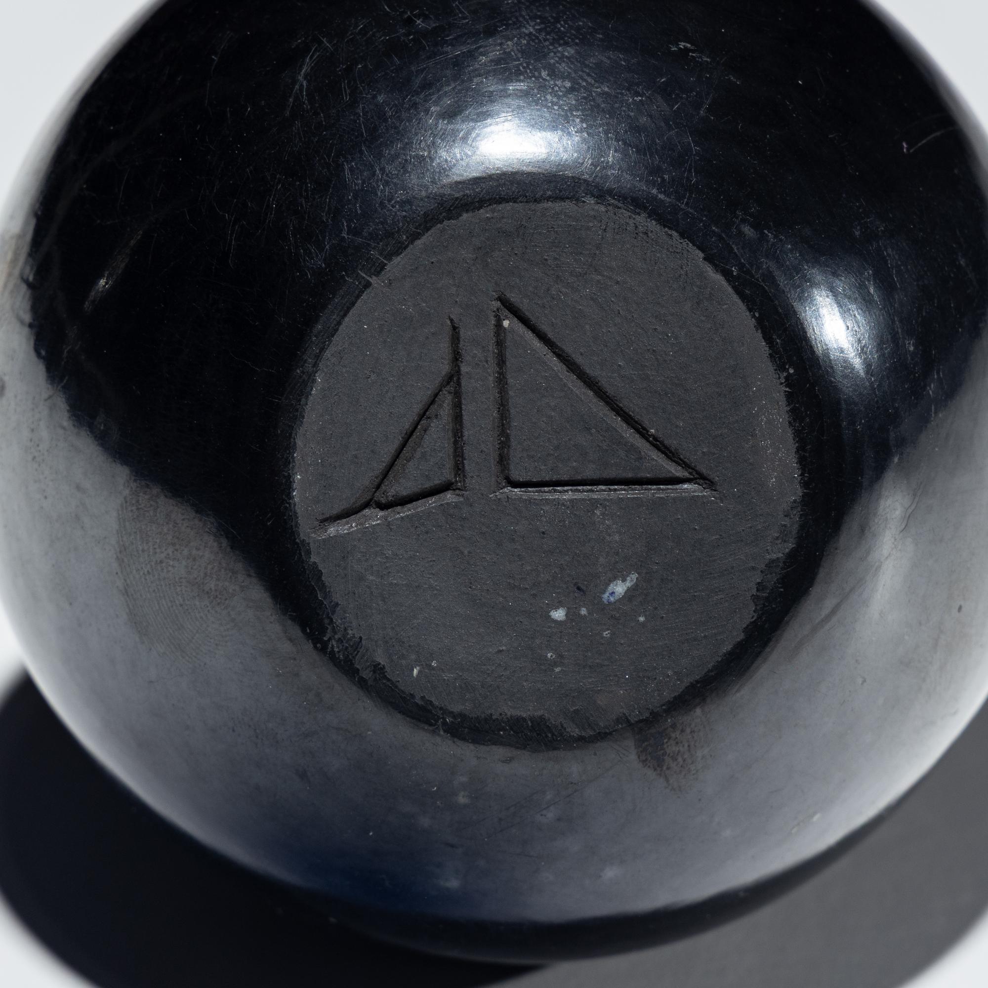 Black and Sienna Sgraffito Pottery Jar