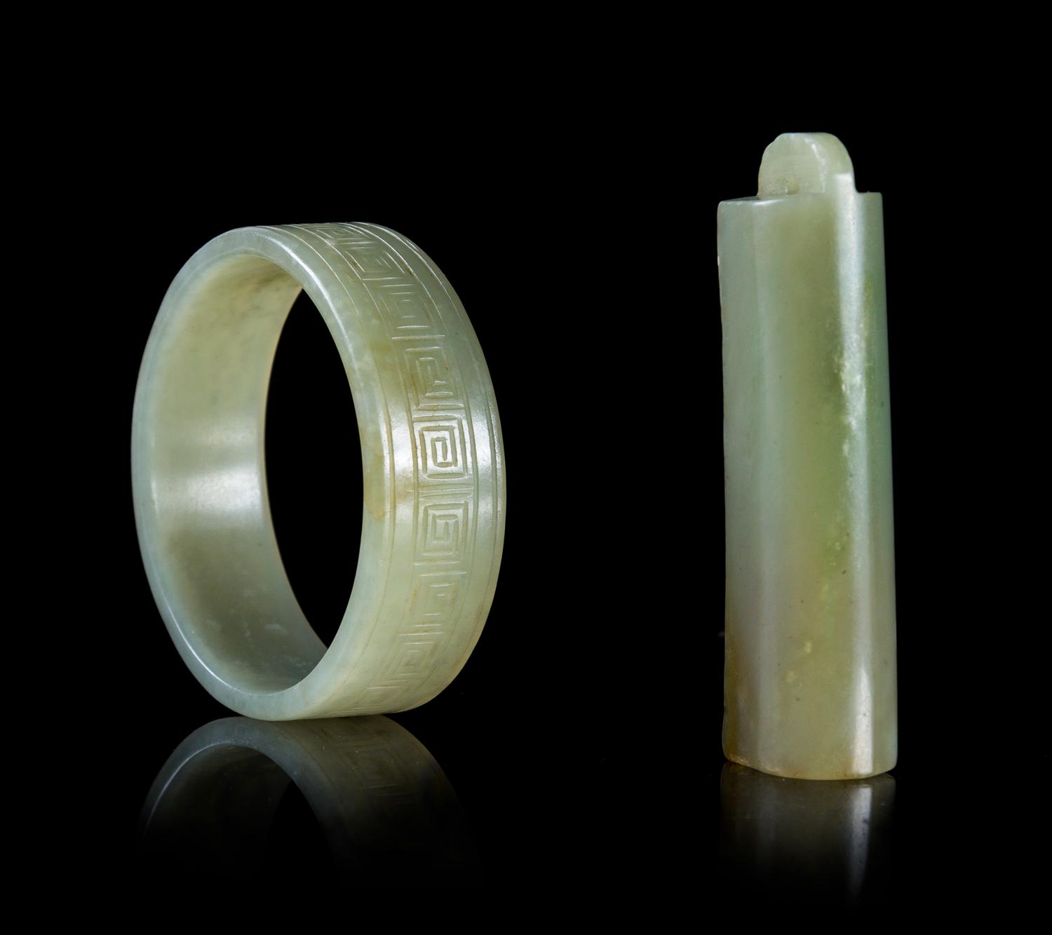 Two Celadon Jade Articles — QING DYNASTY