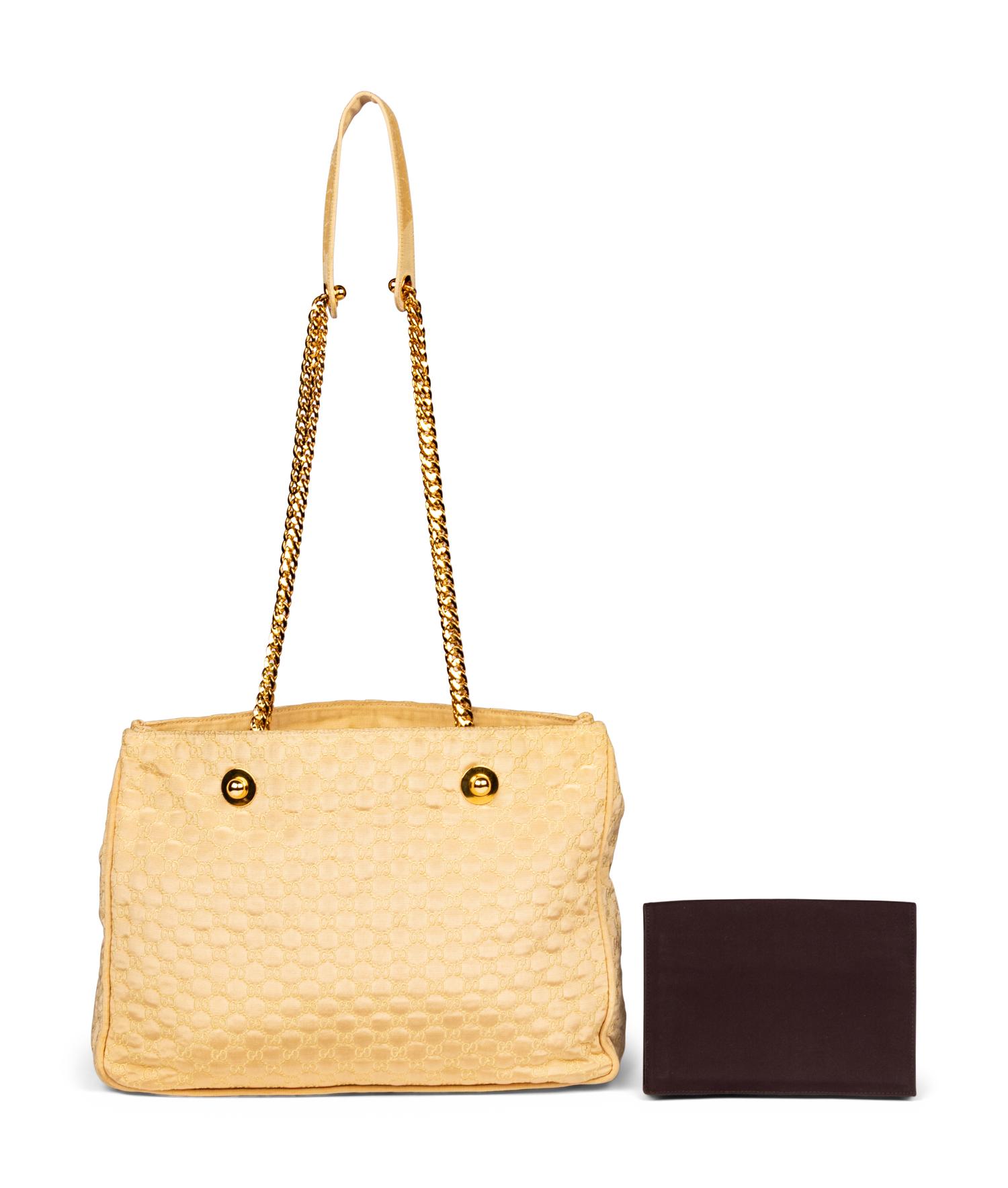 Gucci, Champagne GG Tote & Nylon Clutch