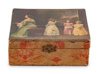 Five Needlework Boxes and a Spool Caddy with Pin Cushion