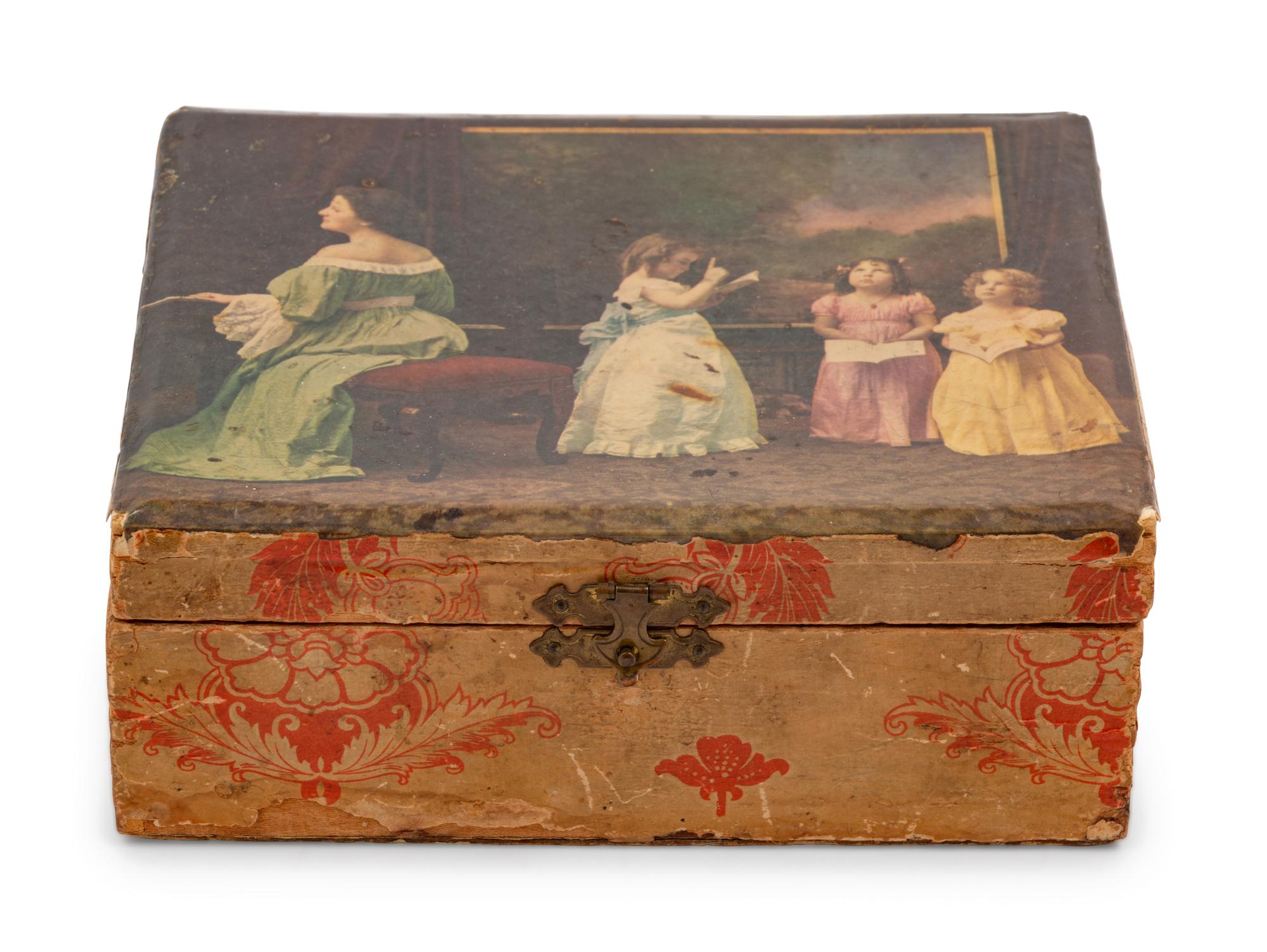Five Needlework Boxes and a Spool Caddy with Pin Cushion