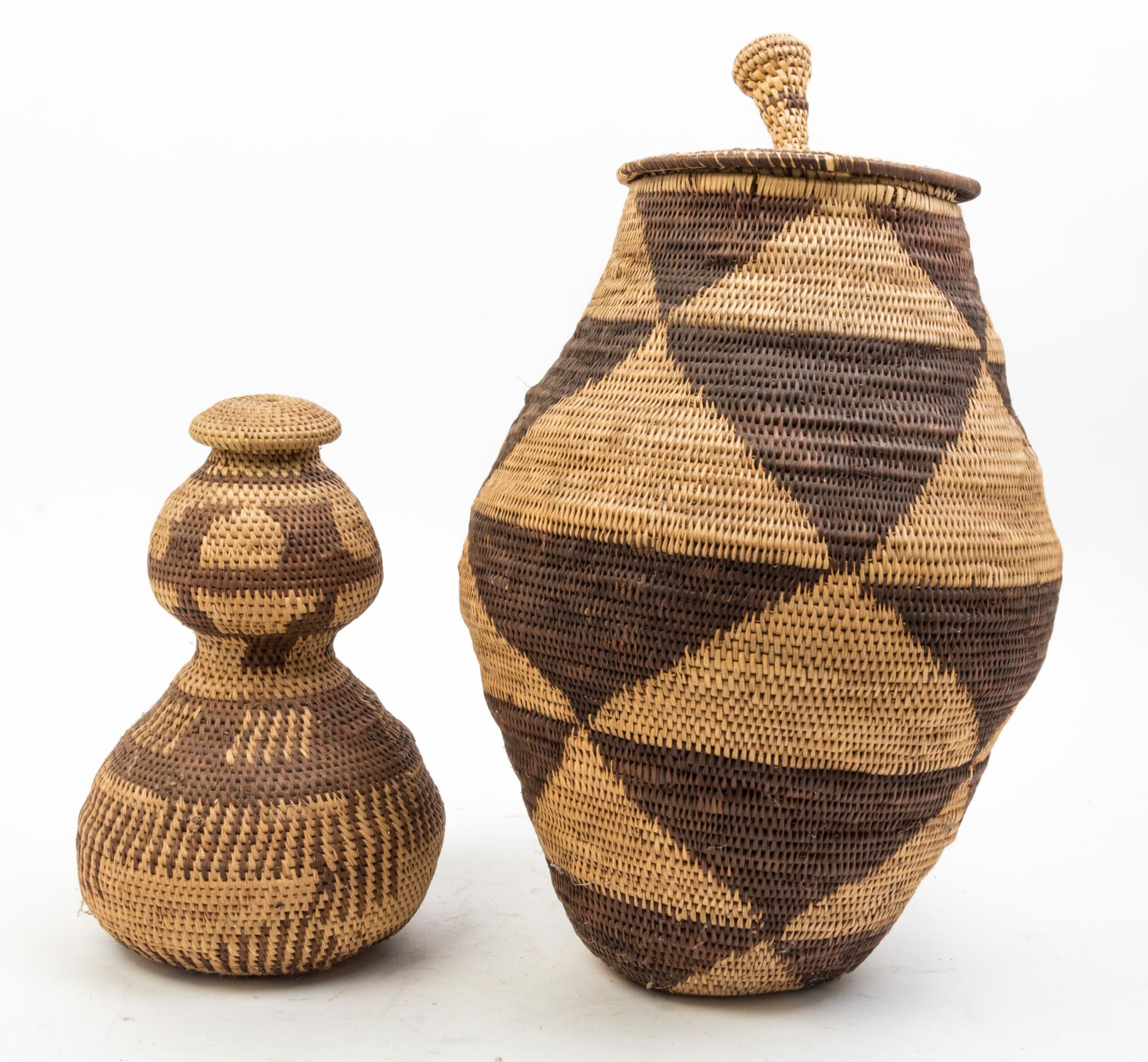Two Zulu Baskets Height of taller 18 inches.