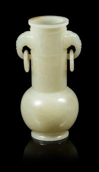 A White Jade Bottle Vase Height 6 1/8 inches. — 18TH CENTURY