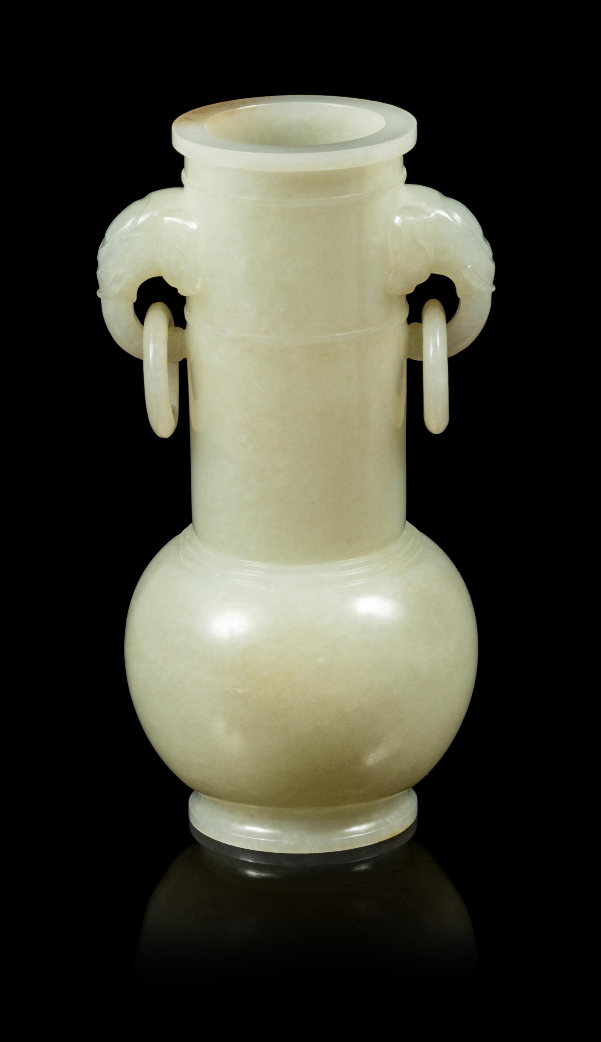 A White Jade Bottle Vase Height 6 1/8 inches. — 18TH CENTURY