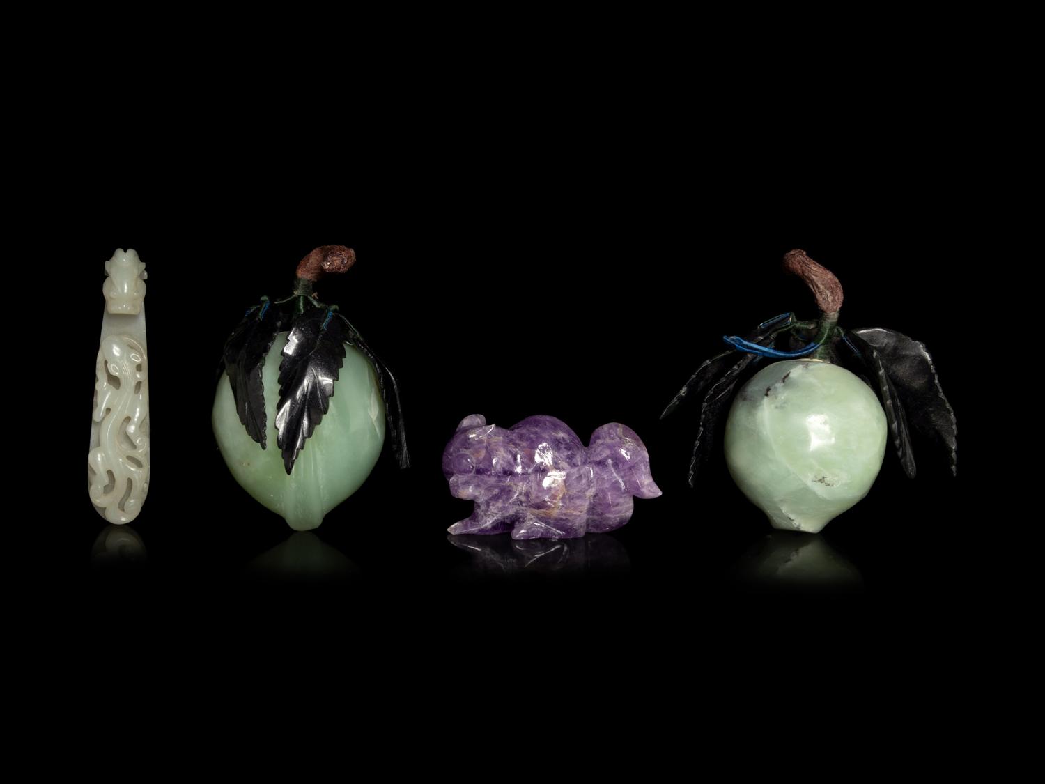 17 Chinese Jade and Hardstone Articles