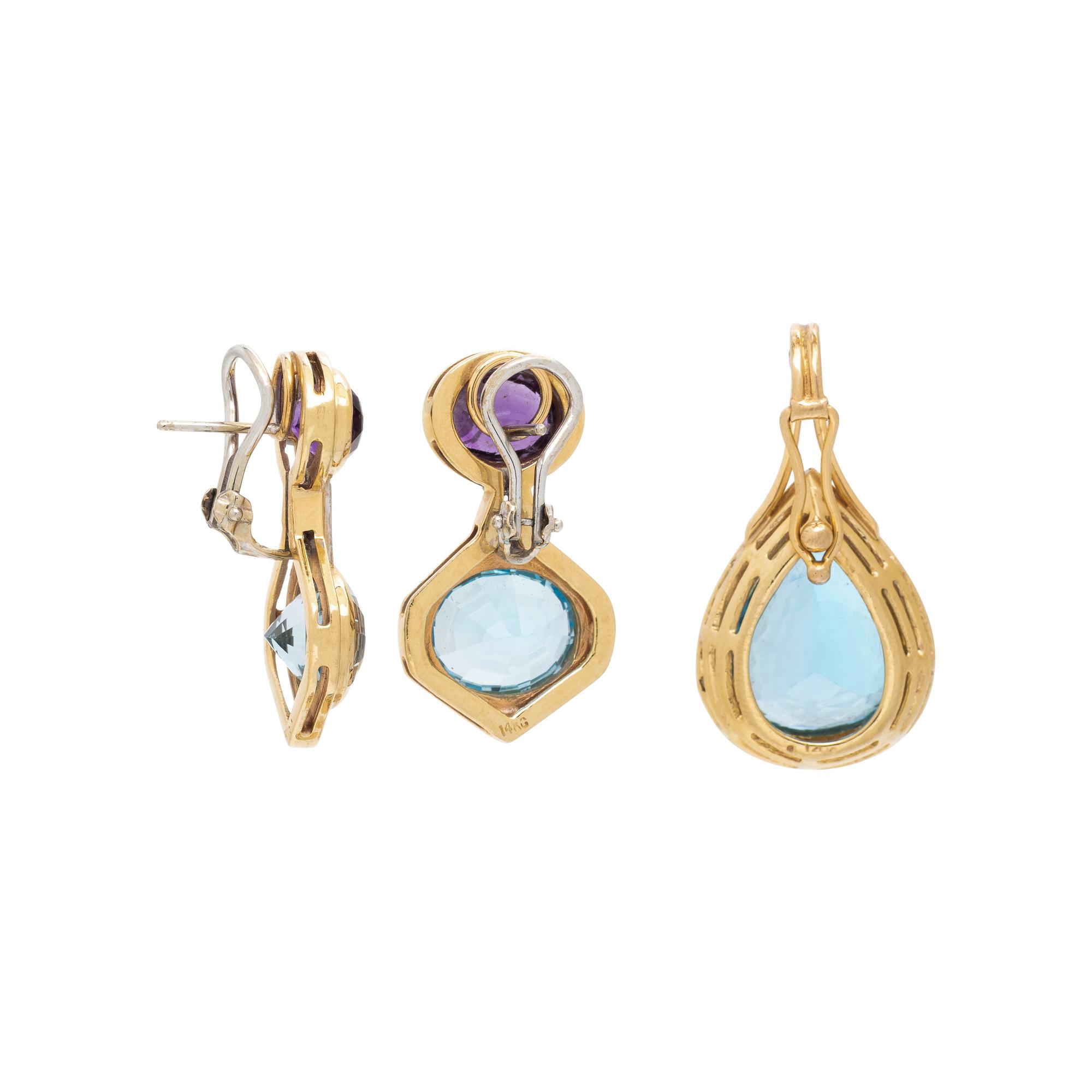 AMETHYST AND BLUE TOPAZ JEWELRY SET