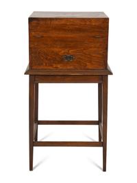 An Extensive Silver-Plate Flatware and Tea Service in a Fitted Wooden Case on Mahogany Stand