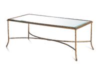 A Gilt Metal and Glass Low Table in the Style of Maison Bagues
