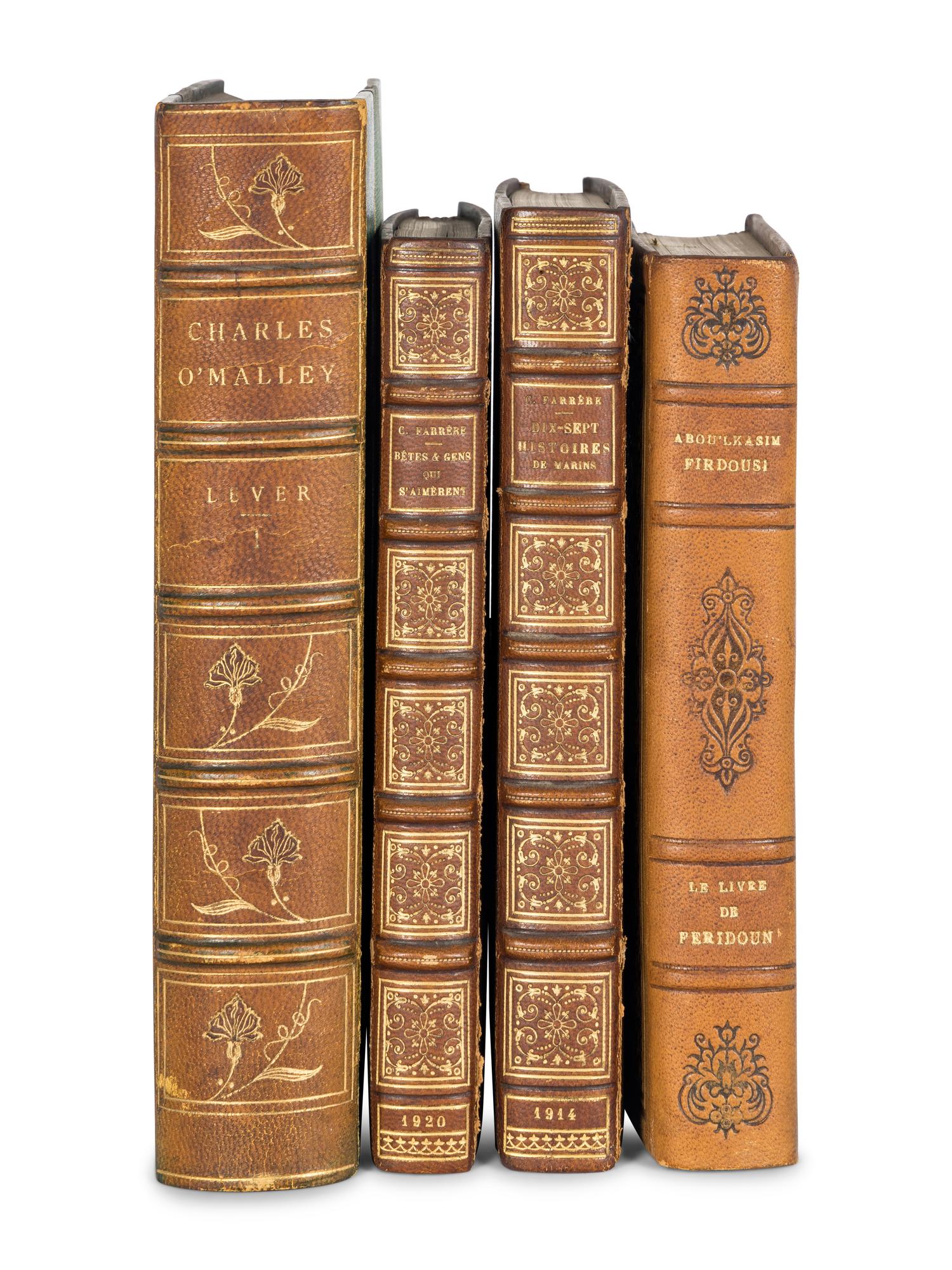 [BINDINGS] -- [LITERATURE]. A group of 108 volumes, most in contemporary full or half leather bindings, including works related to British literature and history.
