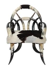 A Victorian Style Horn Chair Height 39 x width 27x depth 22 inches.