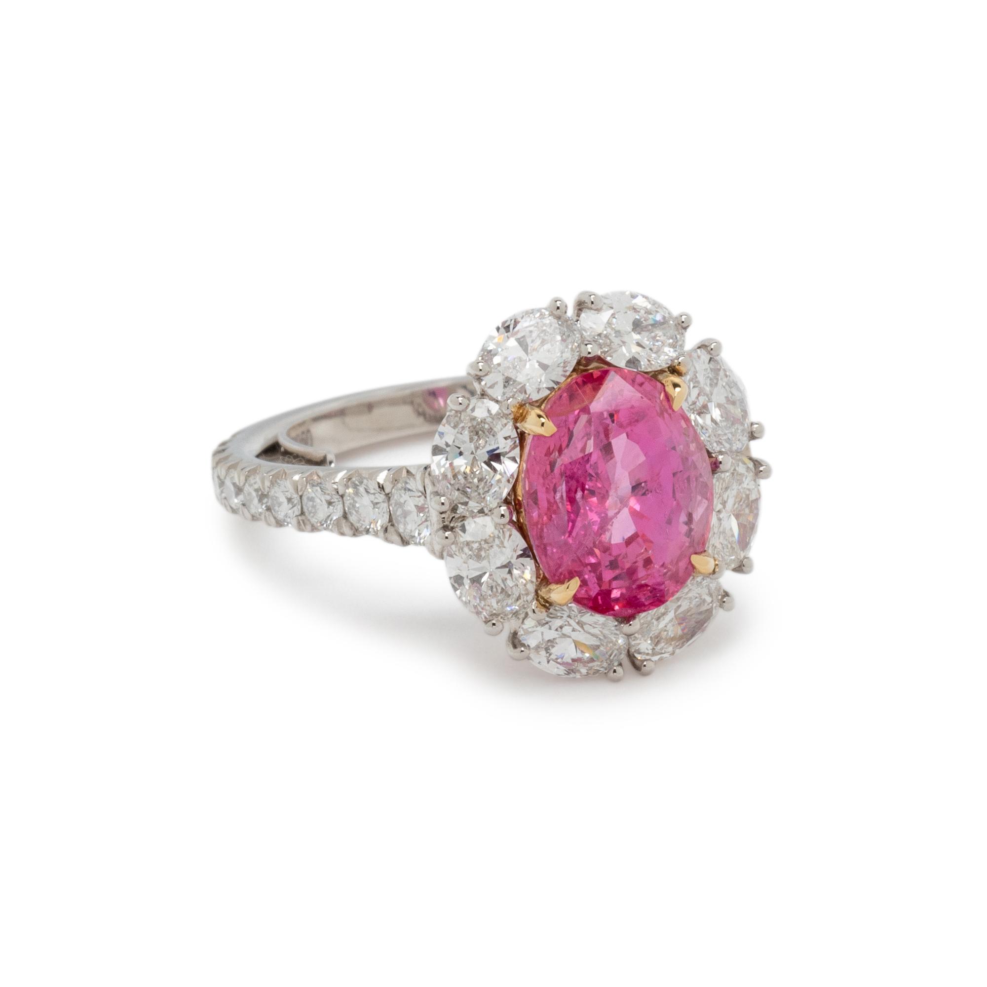 PADPARADSCHA SAPPHIRE AND DIAMOND RING
