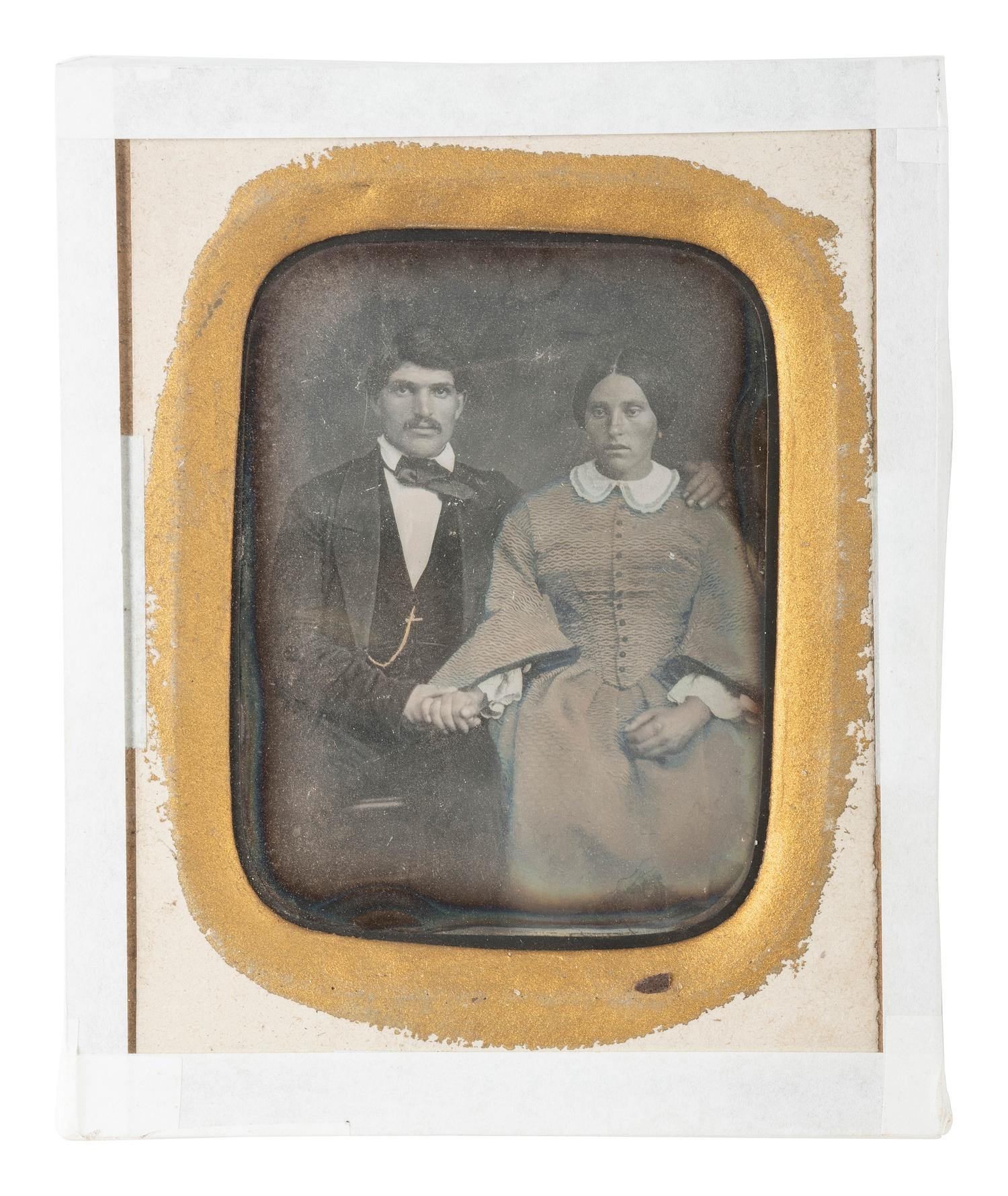[EARLY PHOTOGRAPHY]. 8 likely European daguerreotype portraits of groups in passe partout mounts.