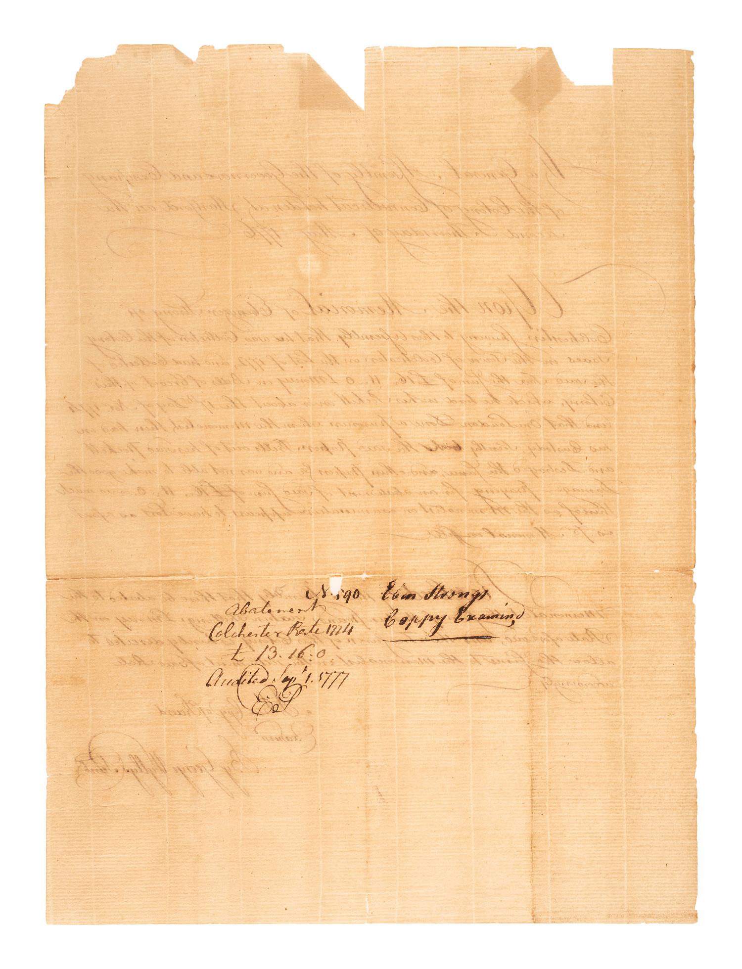 [REVOLUTIONARY WAR]. A group of documents related to Revolutionary War-era figures including signatures of Daniel Brodhead and O.H. Williams.