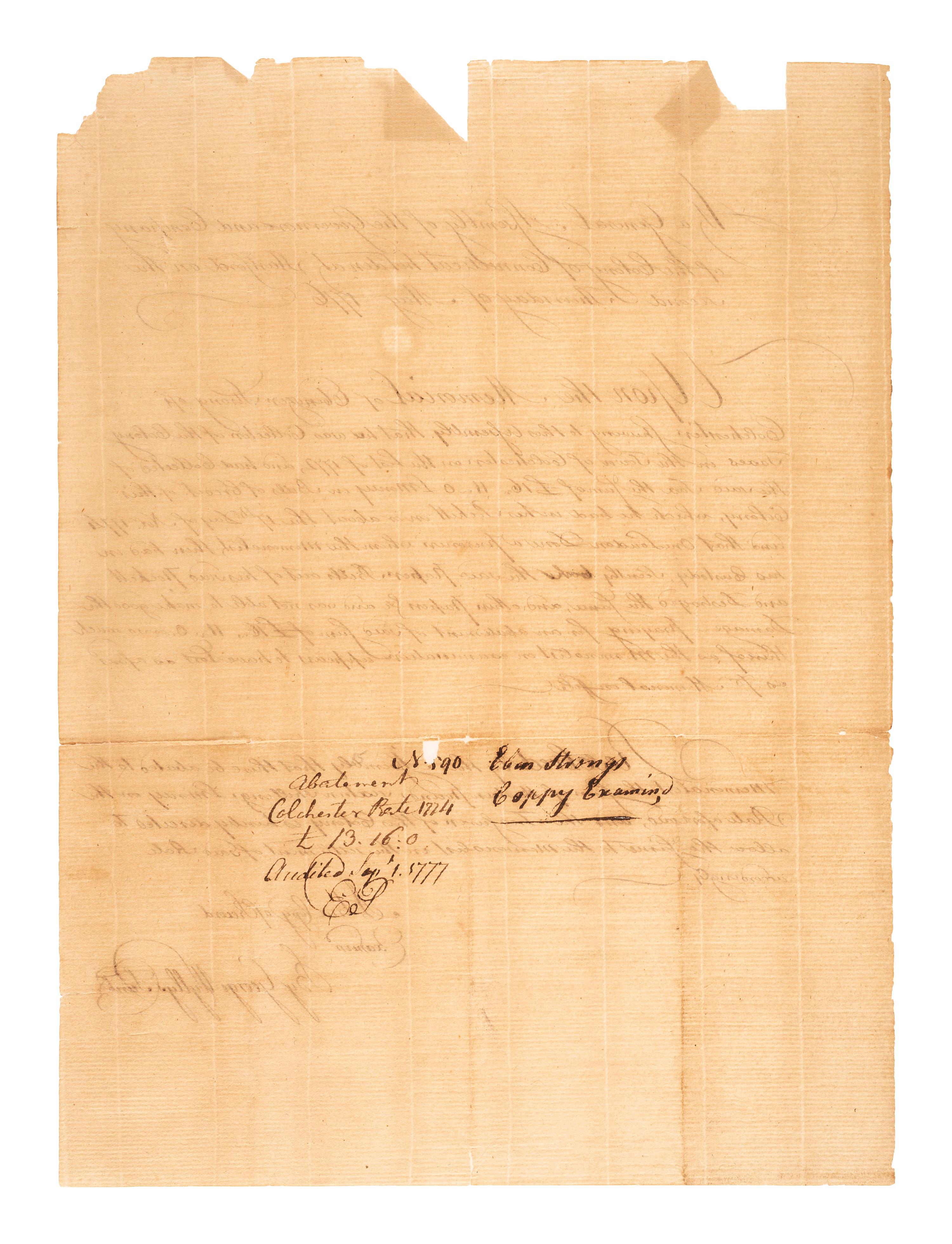 [REVOLUTIONARY WAR]. A group of documents related to Revolutionary War-era figures including signatures of Daniel Brodhead and O.H. Williams.