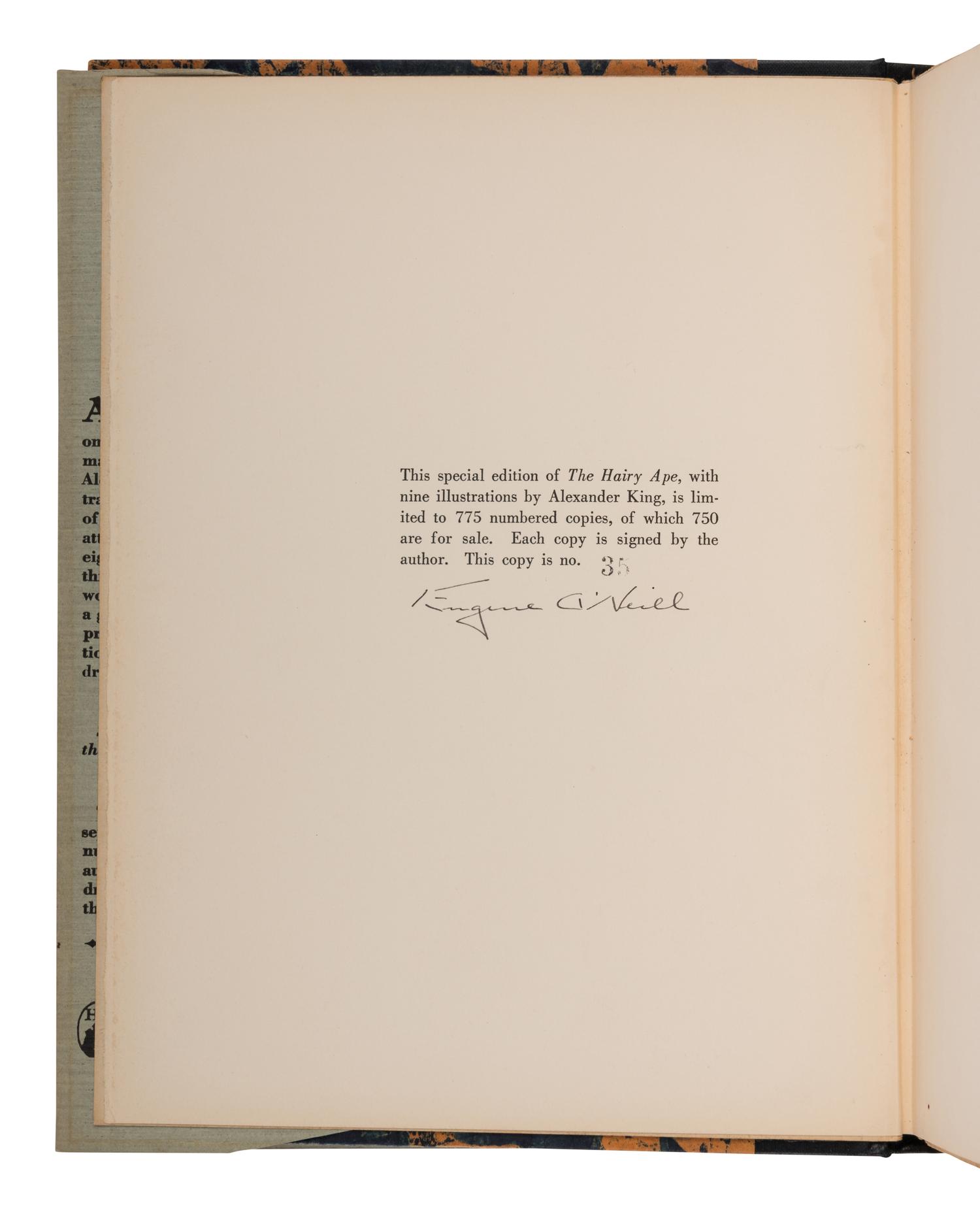 O'NEILL, Eugene (1888-1953). A group of 7 LIMITED EDITION works, all SIGNED, comprising: