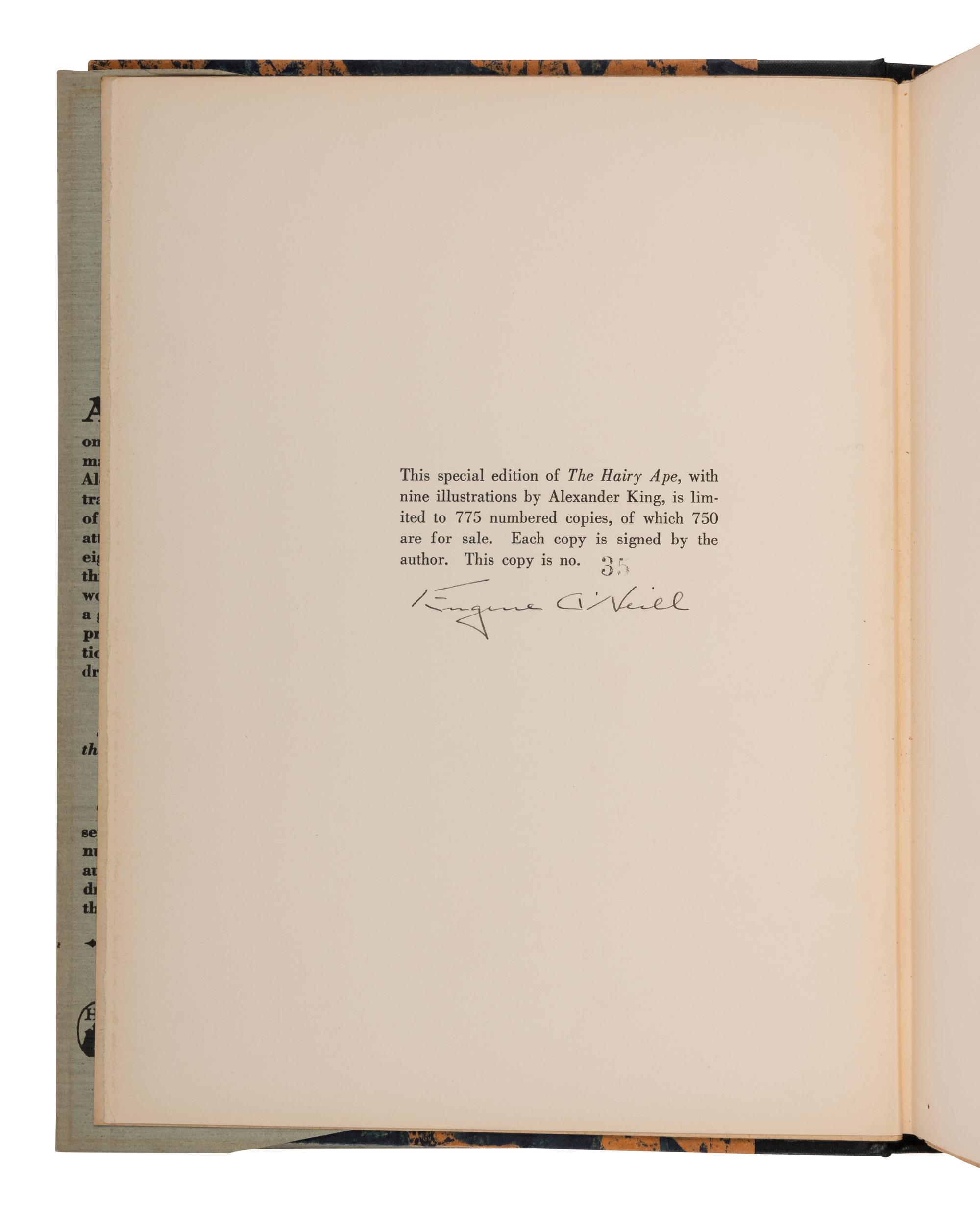 O'NEILL, Eugene (1888-1953). A group of 7 LIMITED EDITION works, all SIGNED, comprising:
