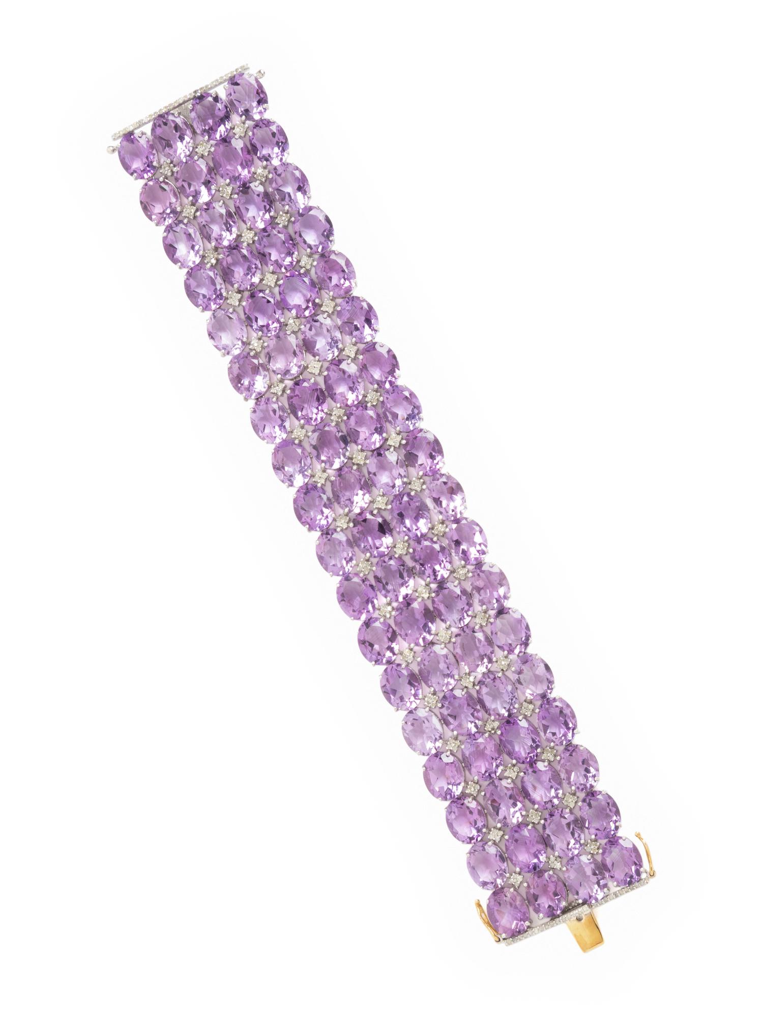 AMETHYST AND DIAMOND BRACELET