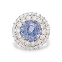 Ceylon Violet Sapphire, Diamond, and Platinum Ring