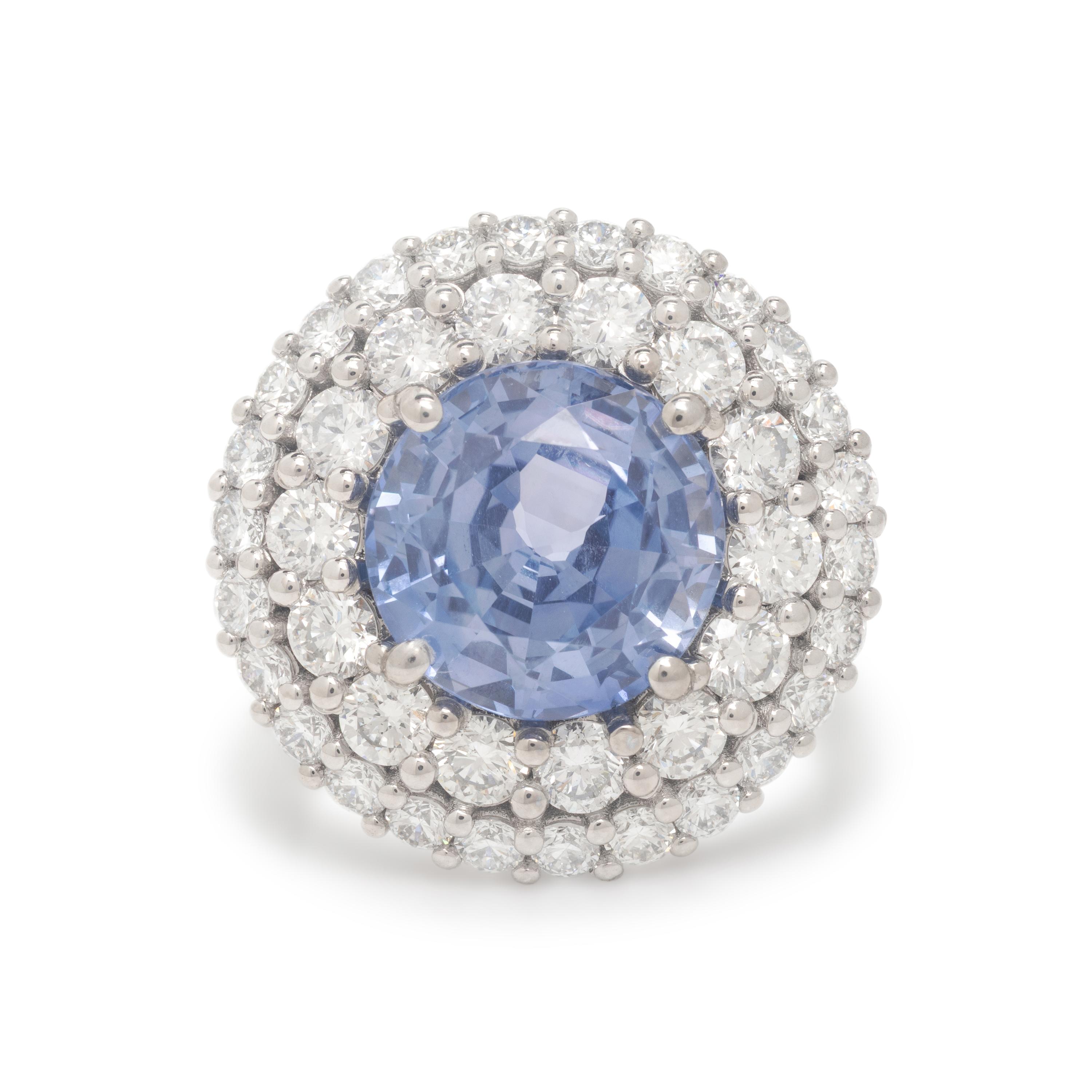 Ceylon Violet Sapphire, Diamond, and Platinum Ring