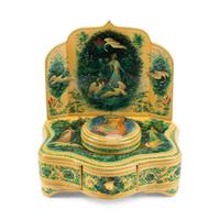 A Russian Lacquer Dressing Table Box