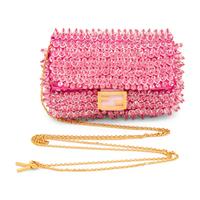 FENDI, BEADED PINK NANO BAGUETTE BAG