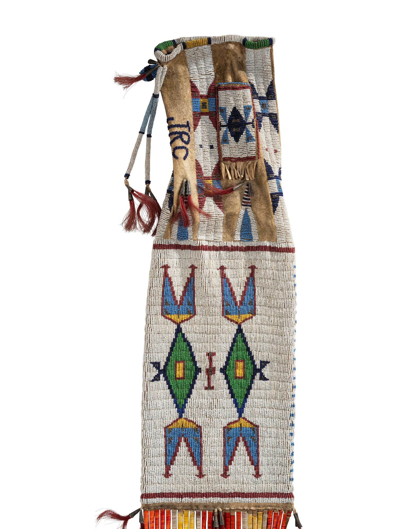 Sioux Beaded Hide Tobacco Bag, with Pocket