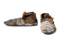 Northern Plains Beaded Hide Moccasins