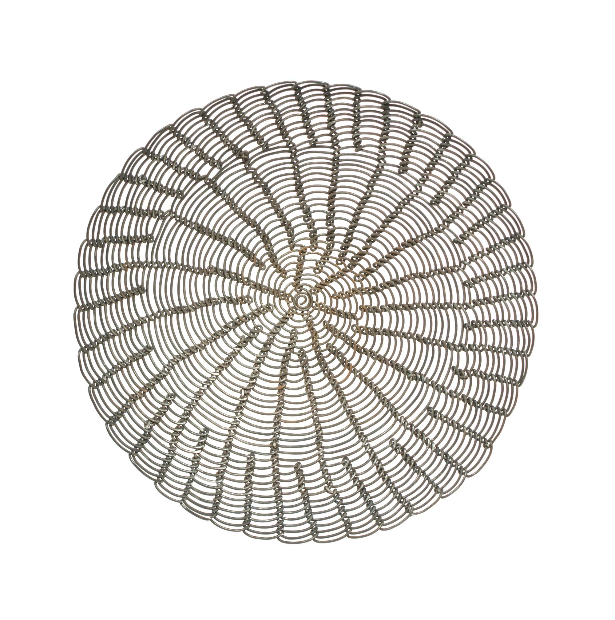 A Tohono O'odham Wire Basketry Bowl, Eugene Lopez Height 3 x diameter 11 3/4 inches.