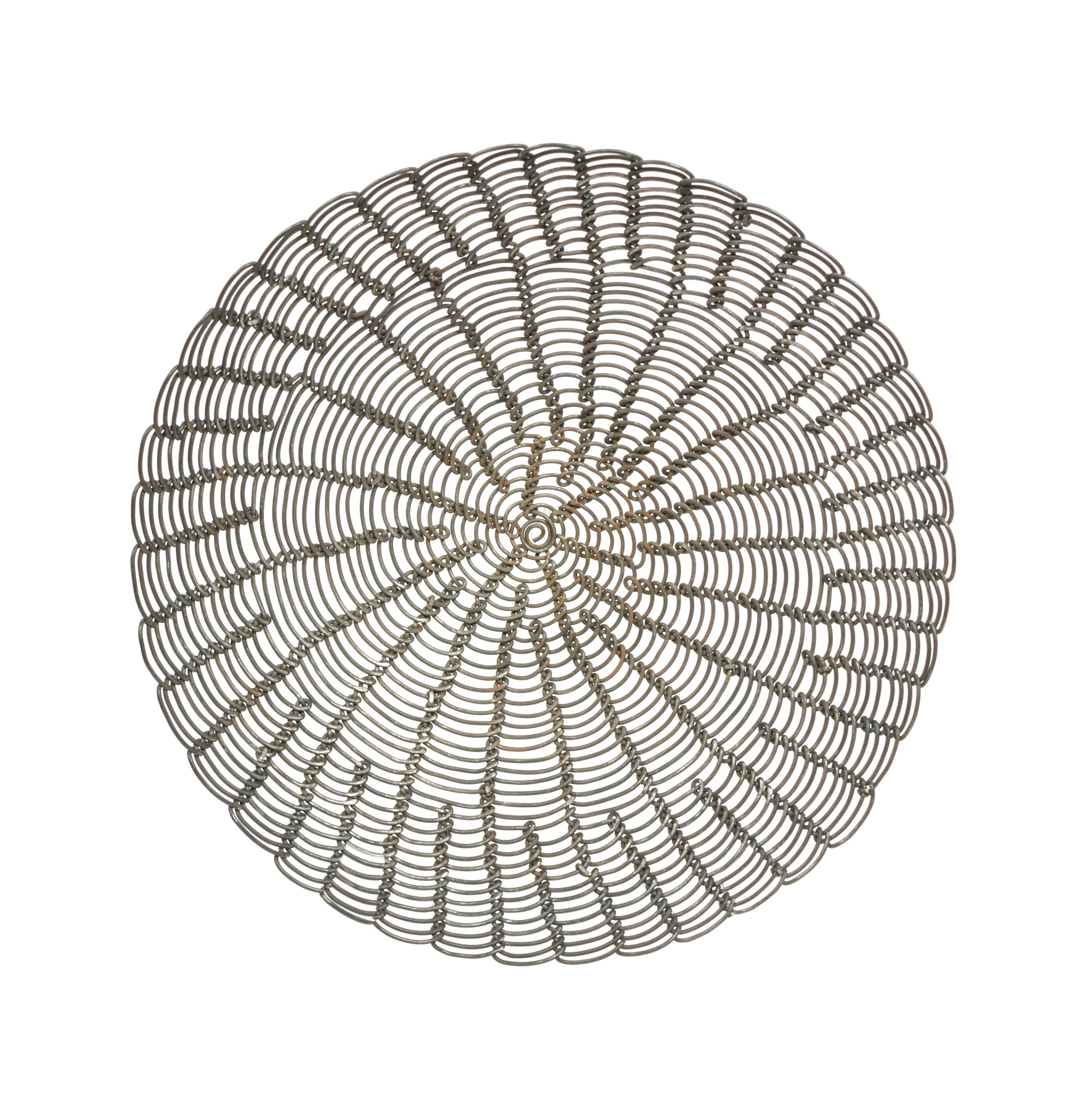 A Tohono O'odham Wire Basketry Bowl, Eugene Lopez Height 3 x diameter 11 3/4 inches.