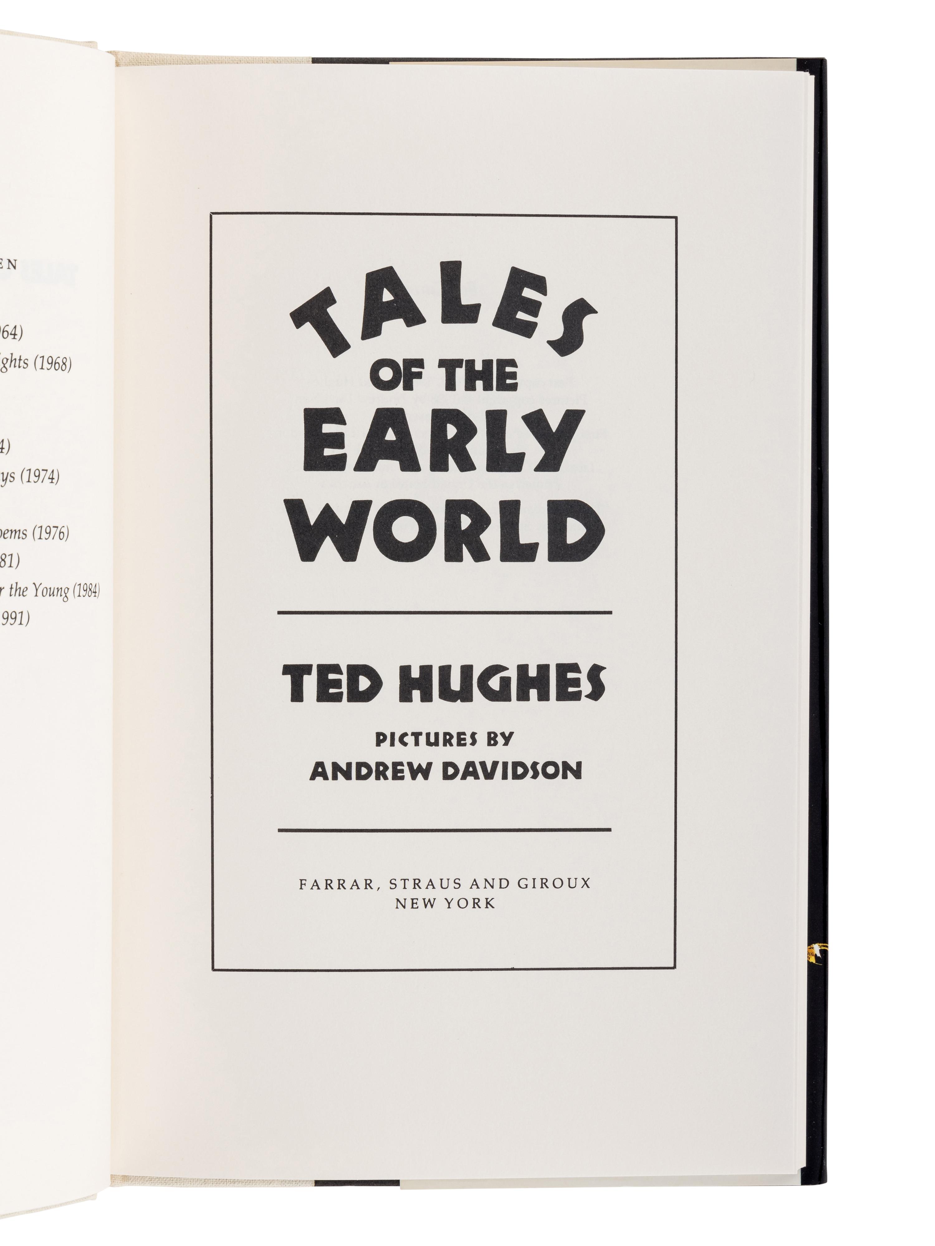 HUGHES, Ted (1930-1998). A group of 3 works by Hughes, ALL FIRST AMERICAN EDITIONS, comprising:
