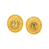 MAIJA NEIMANIS, YELLOW GOLD AND PRASIOLITE EARCLIPS