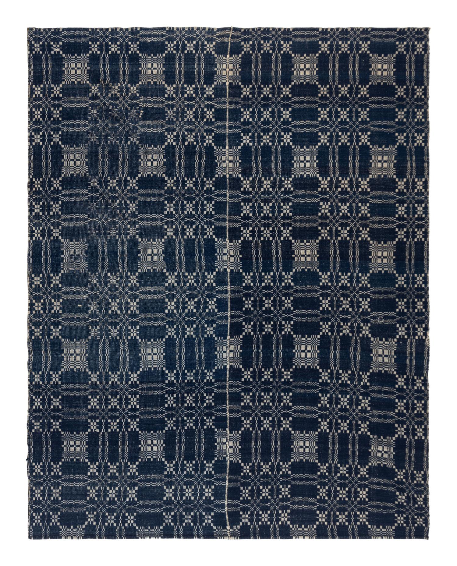 Three Cotton and Wool Jacquard Coverlets