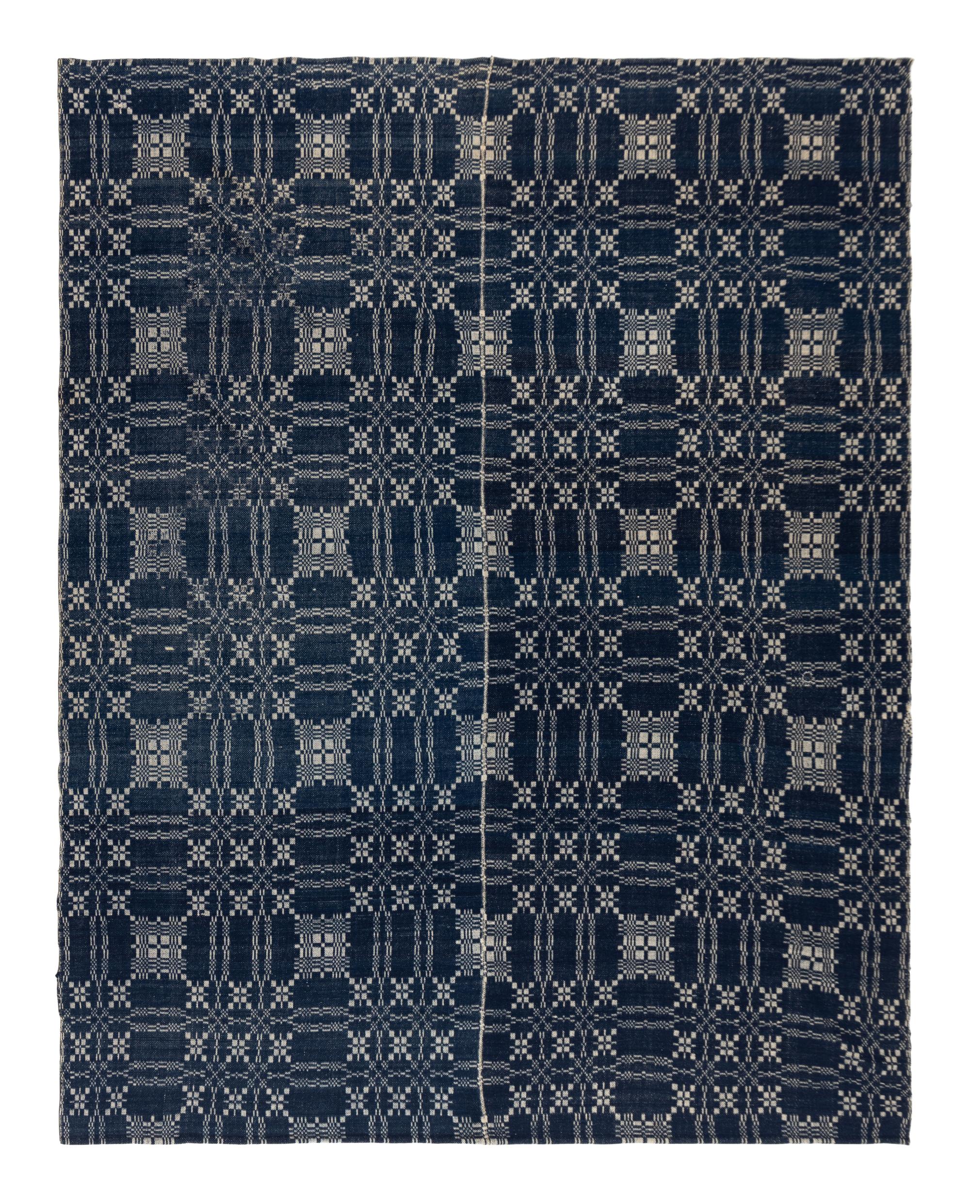 Three Cotton and Wool Jacquard Coverlets
