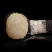 A Chinese Jade Inset Hardwood Ruyi Scepter, Late 19th-20th Century — 晚清-民國 白玉三鑲硬木如意