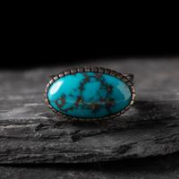 Gail Bird and Yazzie Johnson (Kewa-Laguna, b. 1949) / (Diné, b. 1946) — Silver and Turquoise Ring
