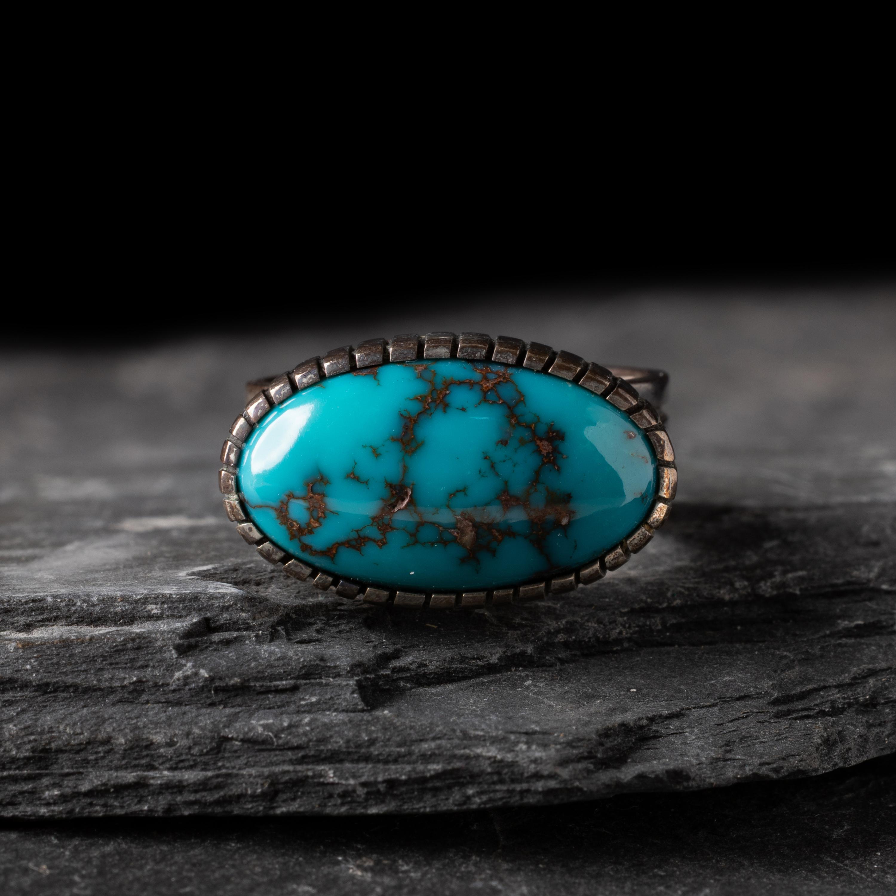 Gail Bird and Yazzie Johnson (Kewa-Laguna, b. 1949) / (Diné, b. 1946) — Silver and Turquoise Ring
