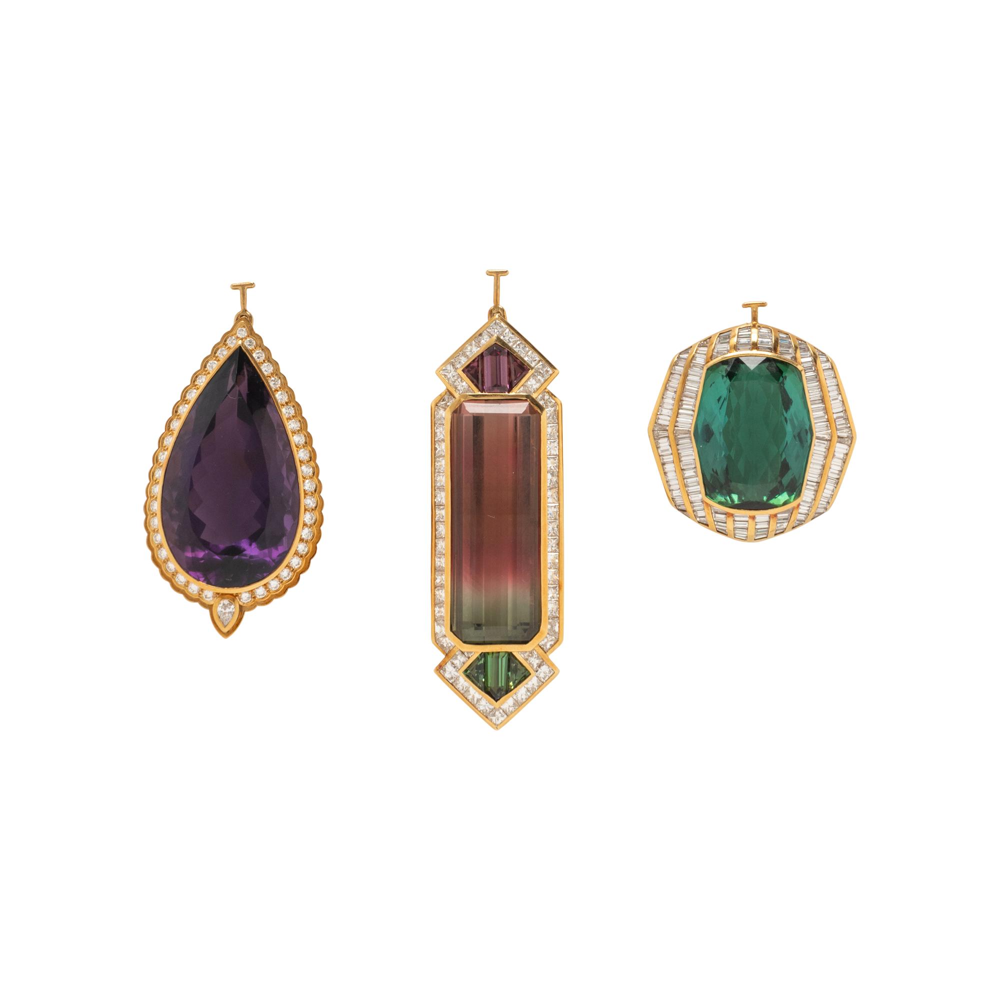 H. STERN, MULTICOLOR TOURMALINE, DIAMOND, AND AMETHYST JEWELRY SUITE