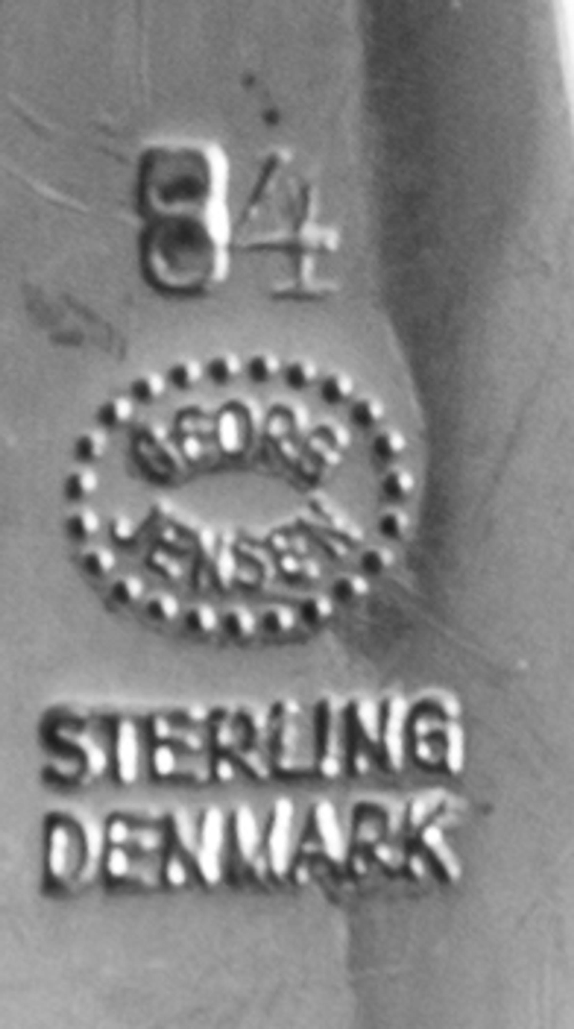 Five Danish Silver Demitasse Spoons, Georg Jensen Silversmithy, Copenhagen, in the Blossom pattern.