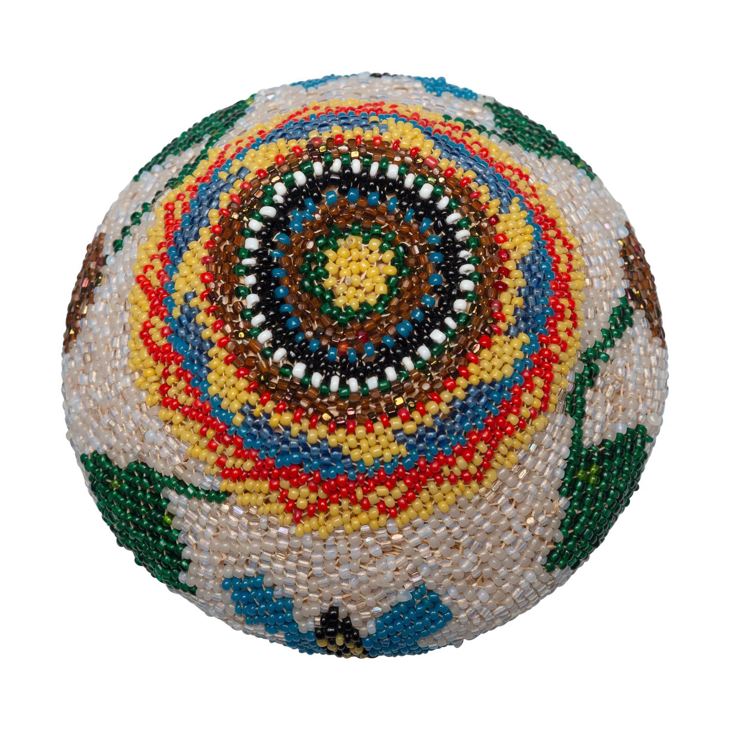 Washoe Beaded Bowl, Butterflies and Flowers