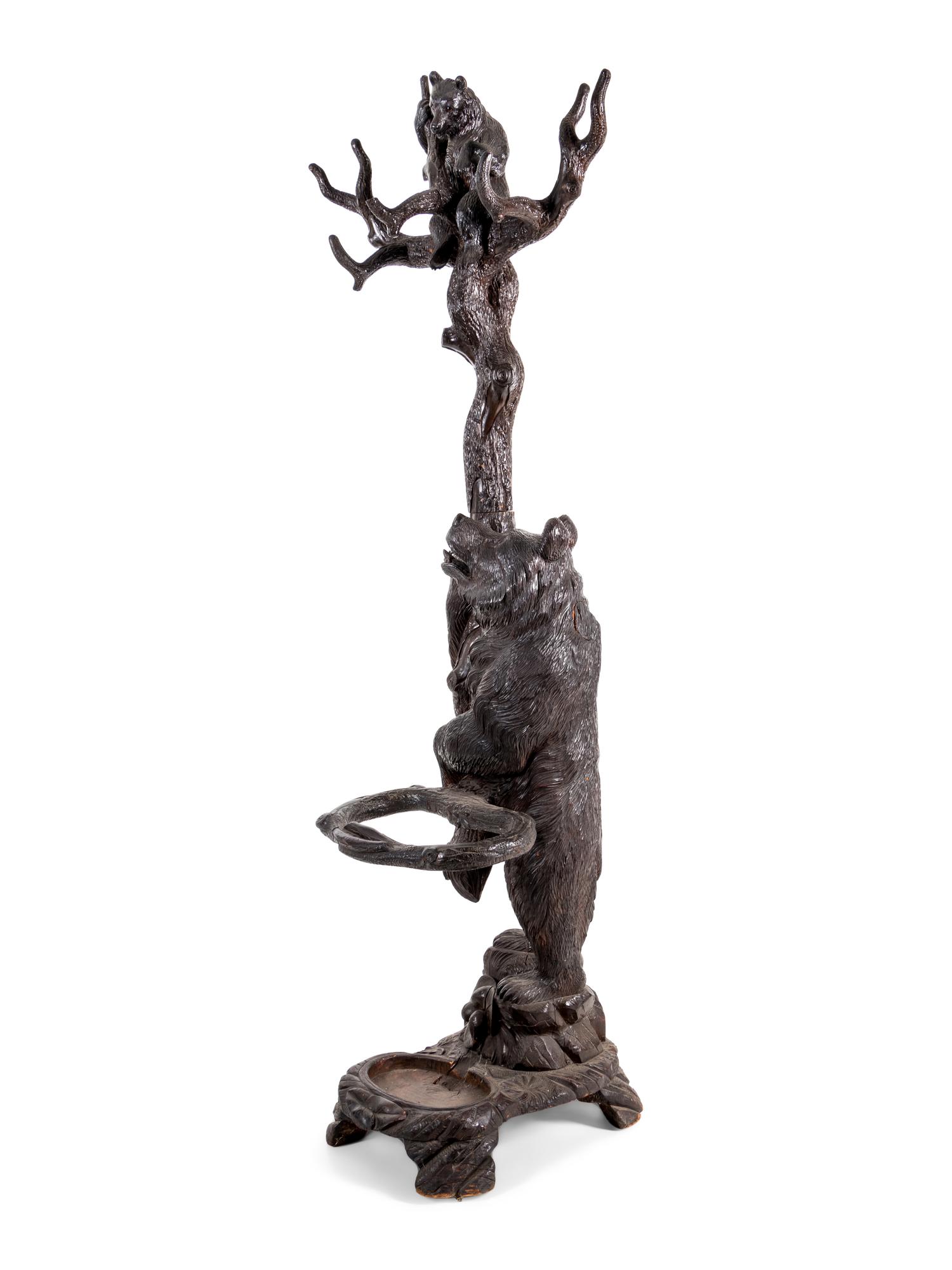 A Black Forest Carved Hall Tree