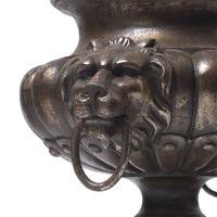 A Pair of Cast Metal Urn-Form Planters