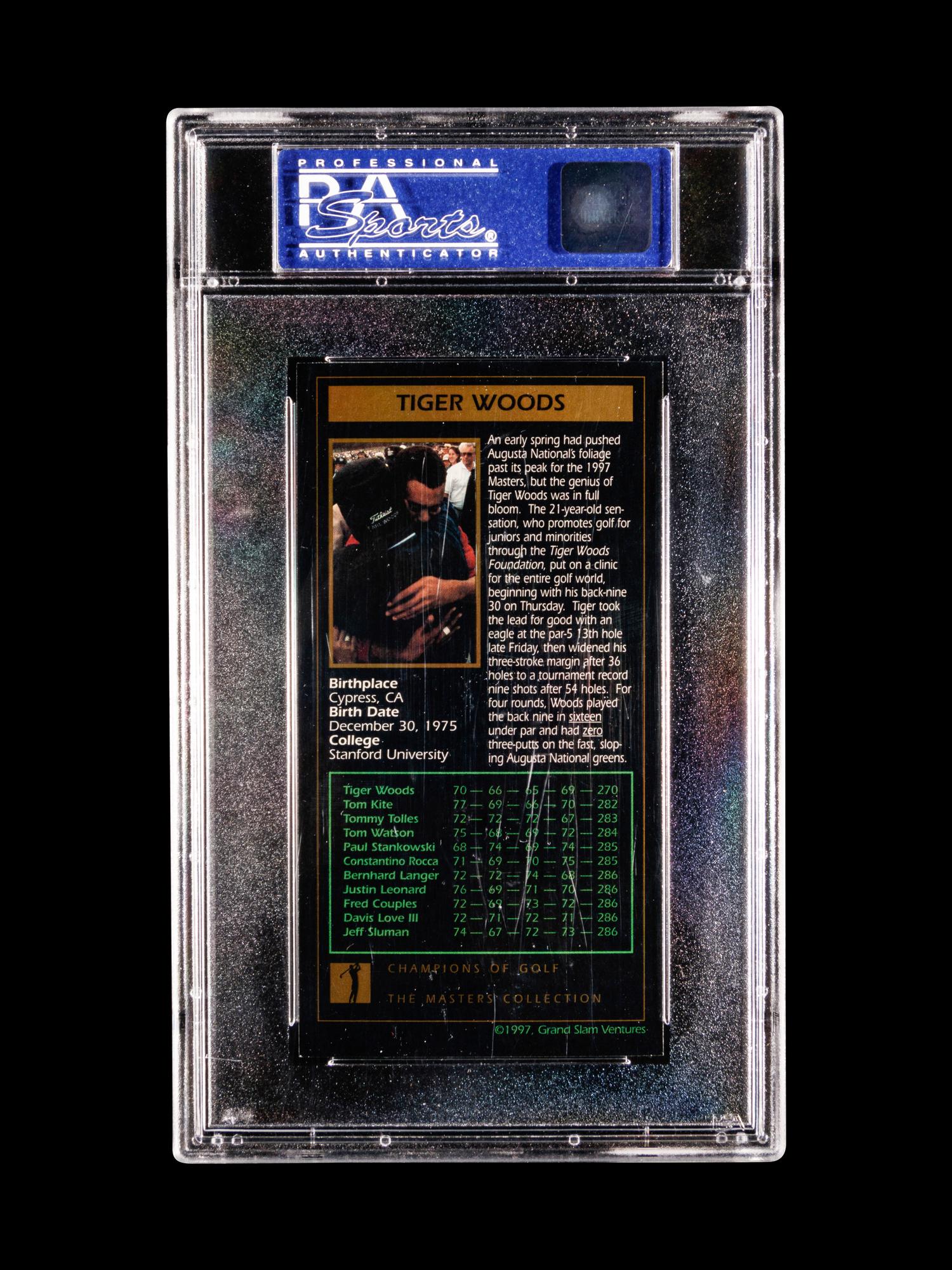 A 1998 Champions Of Golf, The Masters Collection, Tiger Woods Rookie Card, PSA 8 NM/MT