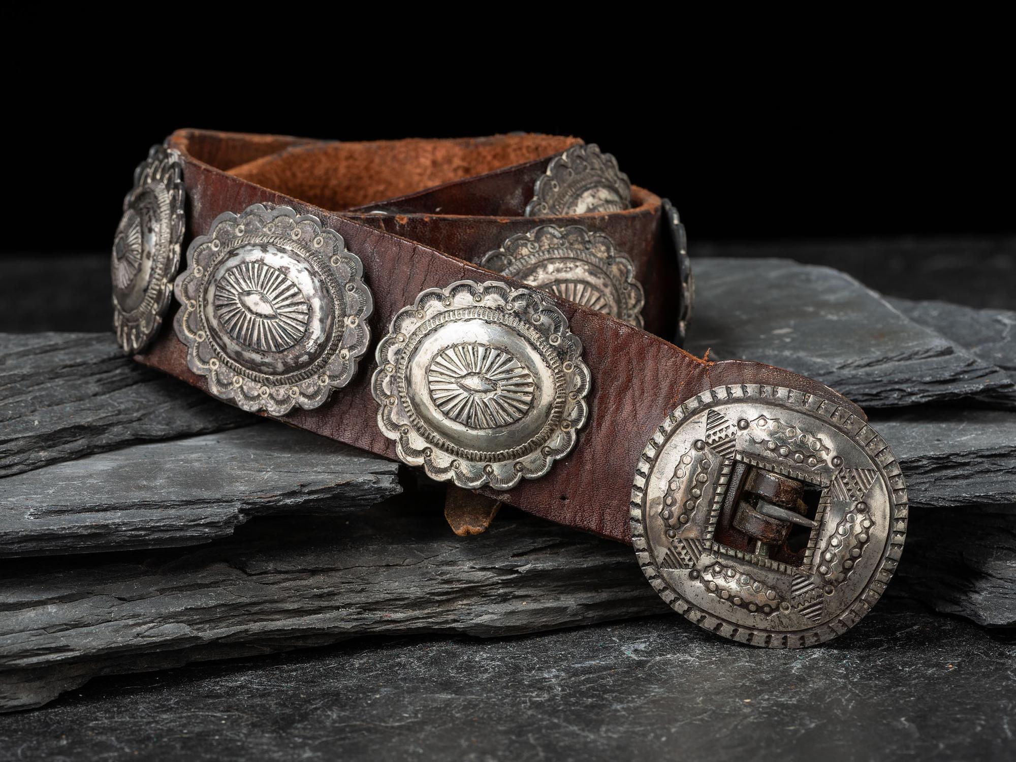 Petite Navajo Second Phase Concha Belt, Collected by Hoffman Birney (1891-1958)