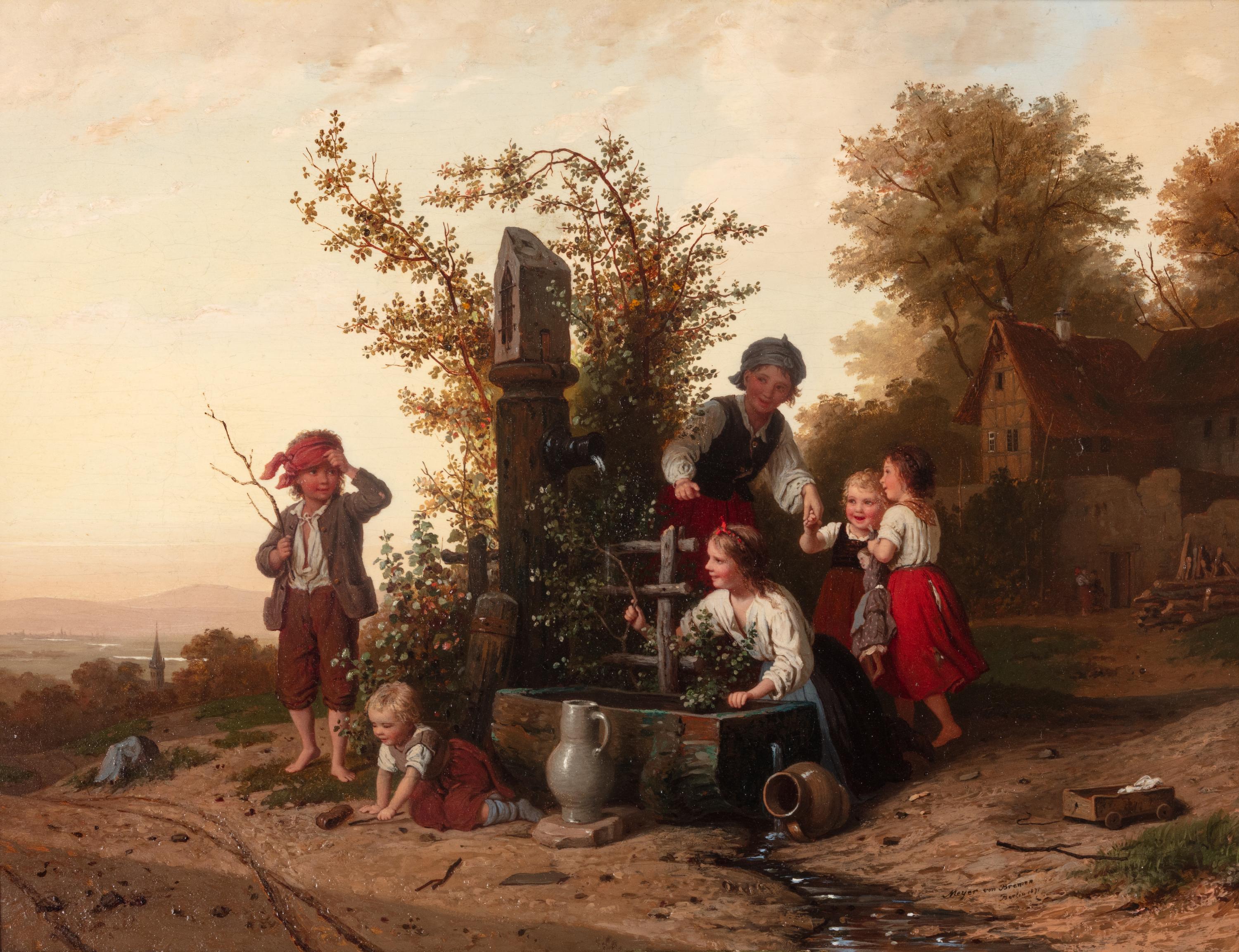 Johann Georg Meyer von Bremen (German, 1813-1886) — Blind Man's Bluff, 1871